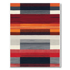 Bold Geometric Sunset Stripes Rug