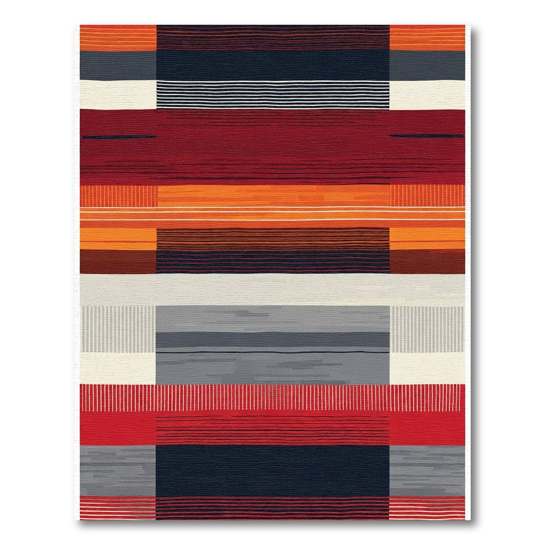 Bold Geometric Sunset Stripes Rug