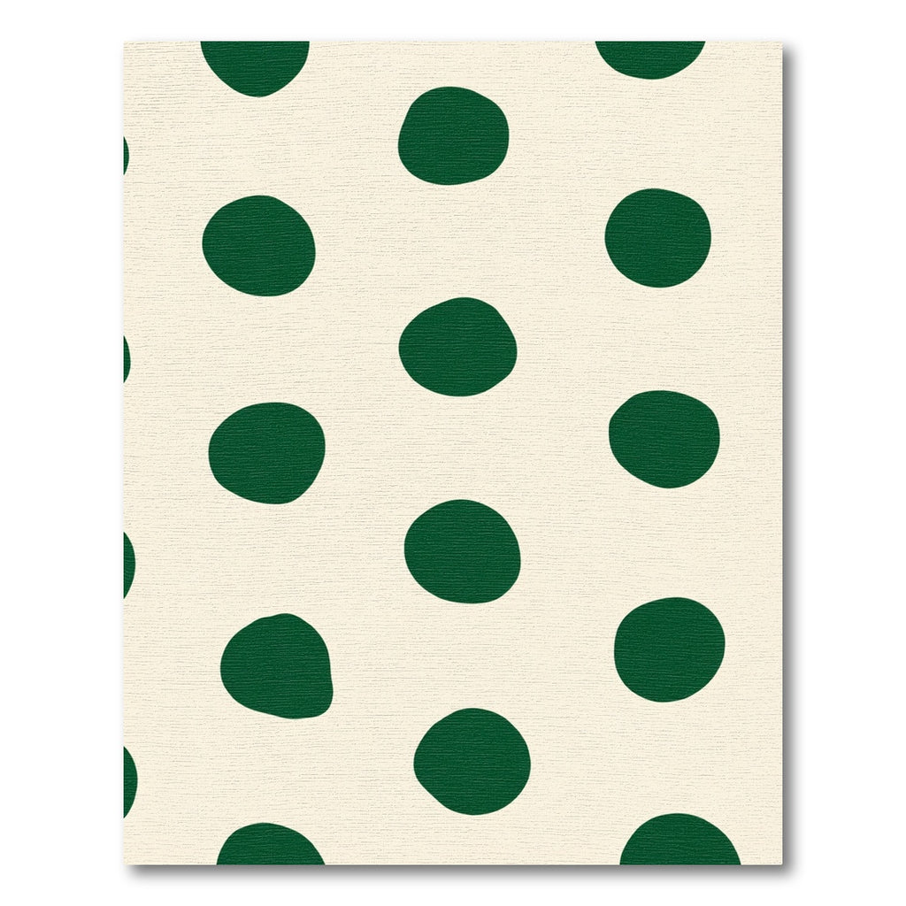Deep Forest Green Polka Dot Accent Rug