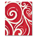 Bold Red Swirl Abstract Rug
