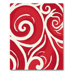 Bold Red Swirl Abstract Rug