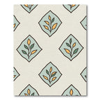 Mint Green Leaf Diamond Repeat Rug