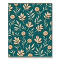 Teal Cream Floral Botanical Arrangement Rug