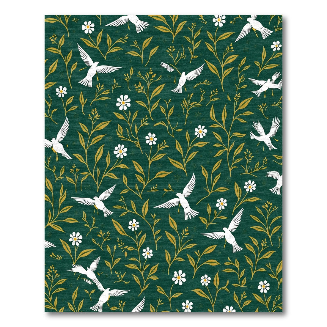 White Birds Golden Foliage Garden Rug