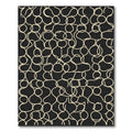 Cream Abstract Swirls Black Rug