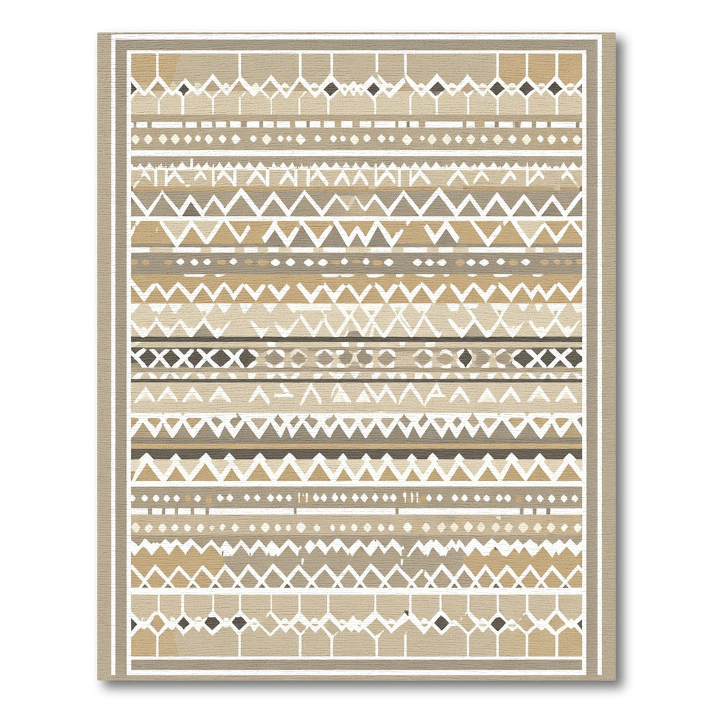 Earthy Geometric Stripe Medallion Rug