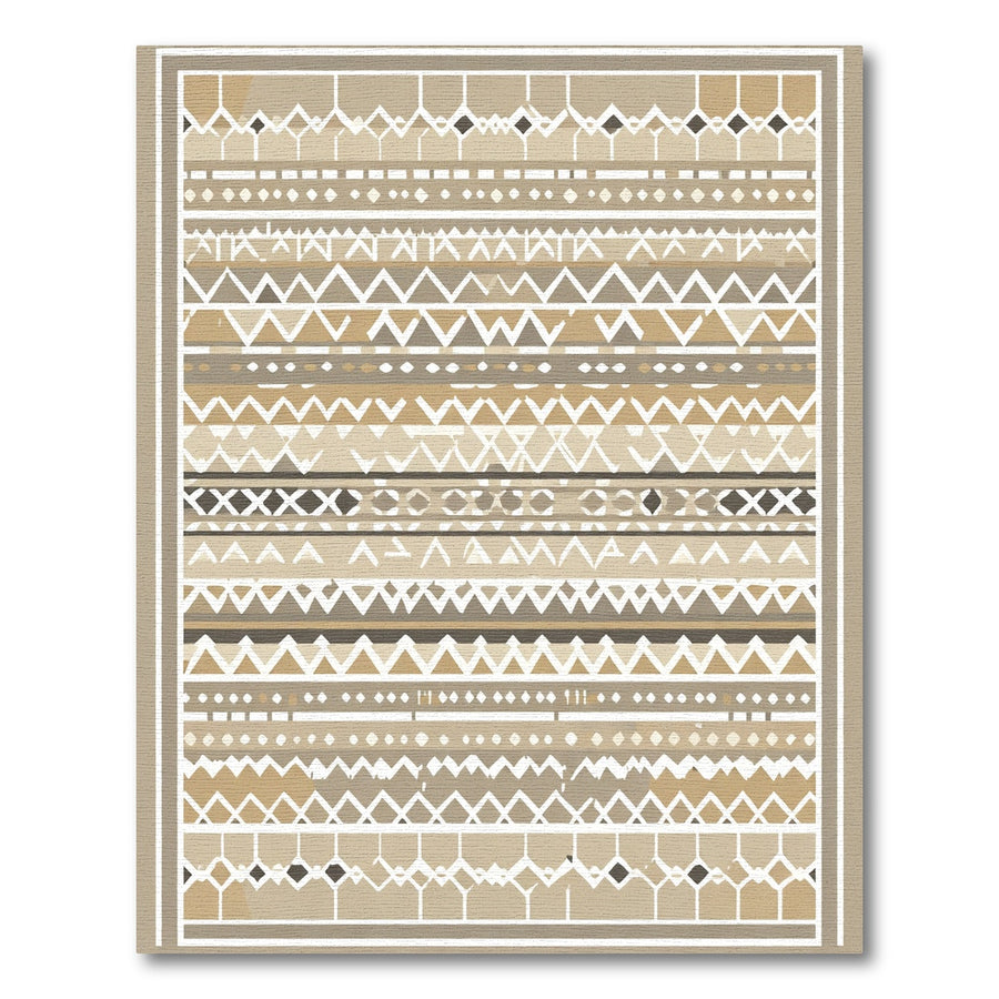 Earthy Geometric Stripe Medallion Rug