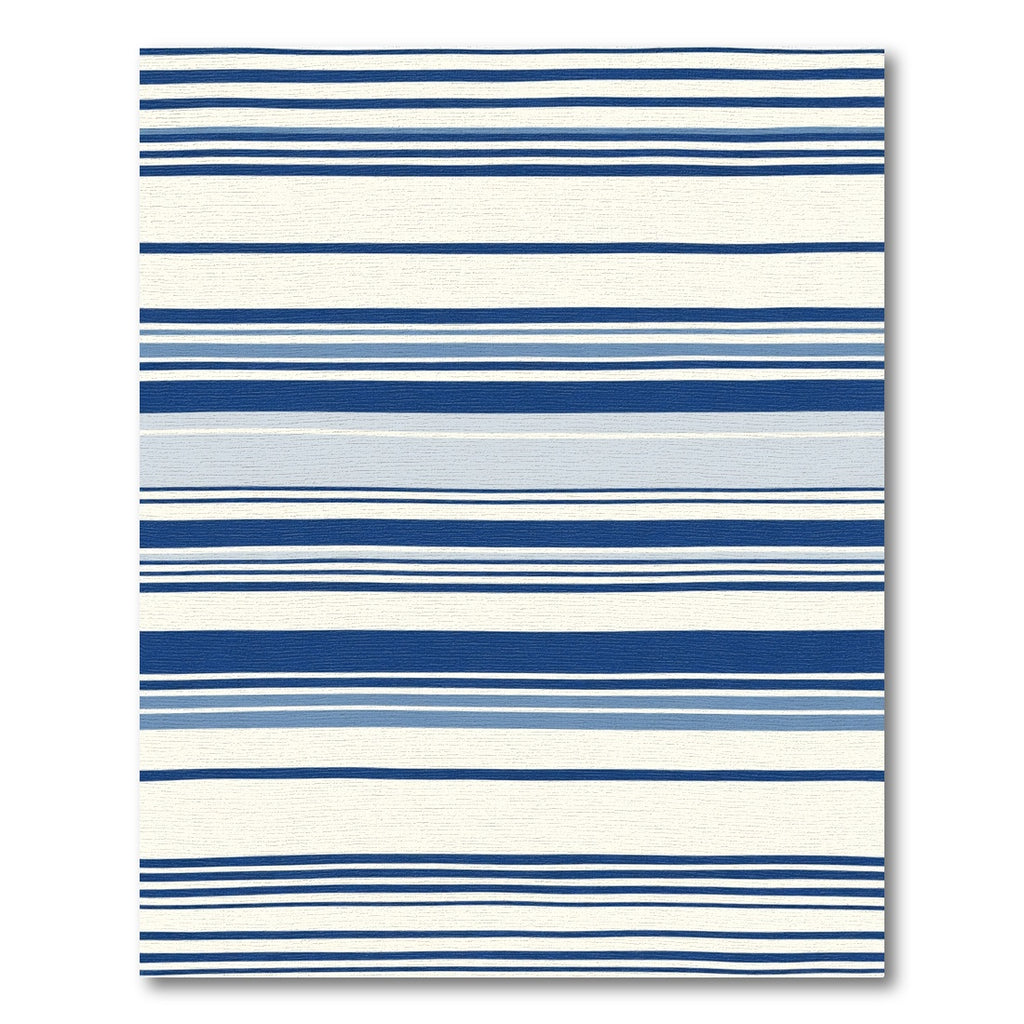 Casual Blue White Stripe Rug