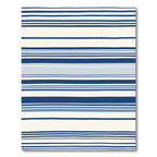 Casual Blue White Stripe Rug