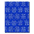 Deep Blue Floral Outline Medallion Rug