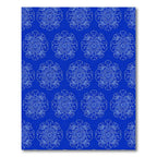 Deep Blue Floral Outline Medallion Rug