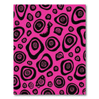 Vibrant Pink Black Abstract Organic Shapes Rug