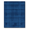 Deep Blue Tonal Plaid Texture Rug