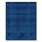 Deep Blue Tonal Plaid Texture Rug
