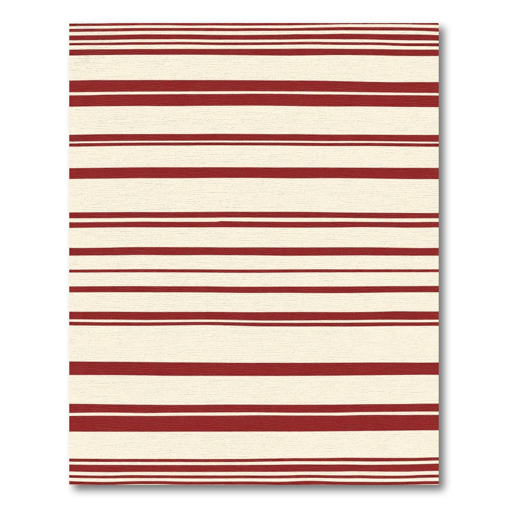 Classic Red Cream Horizontal Stripes Rug