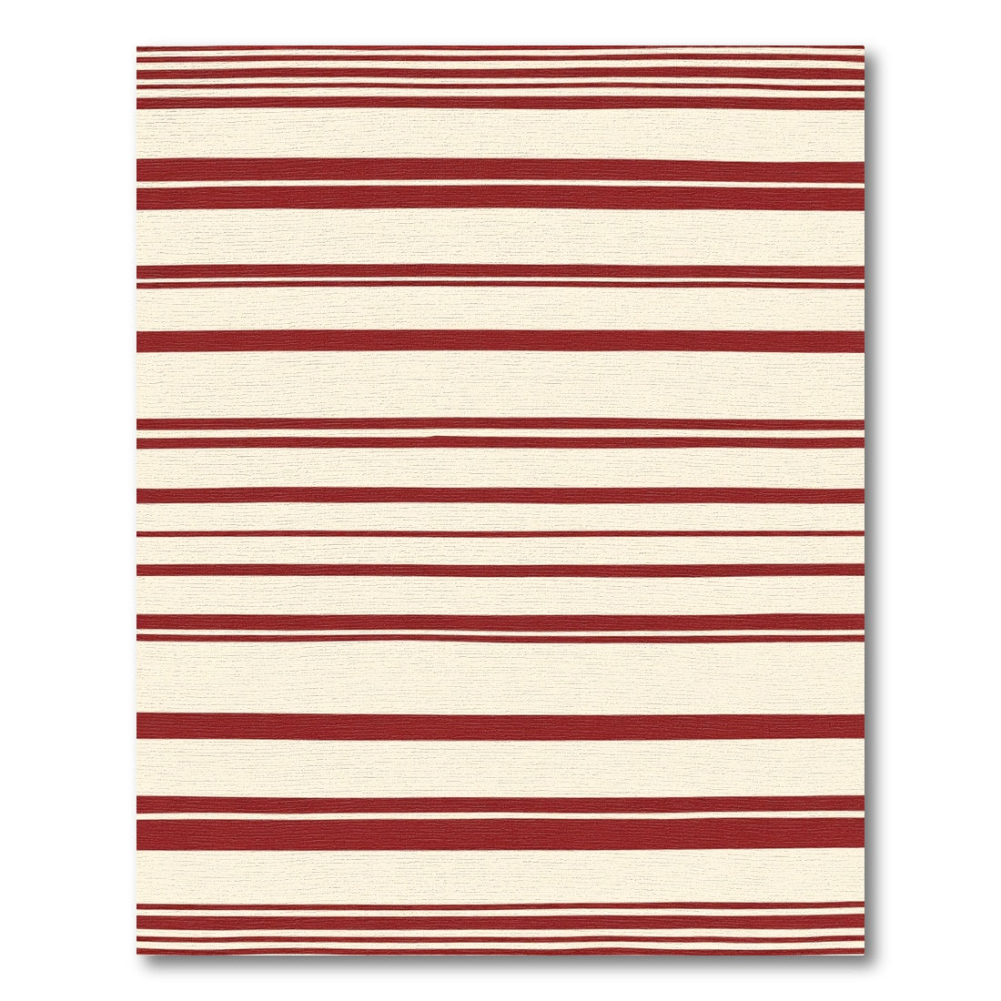 Classic Red Cream Horizontal Stripes Rug