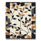 Geometric Border Botanical Vines Rug