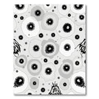 Monochromatic Abstract Floral Eye Rug