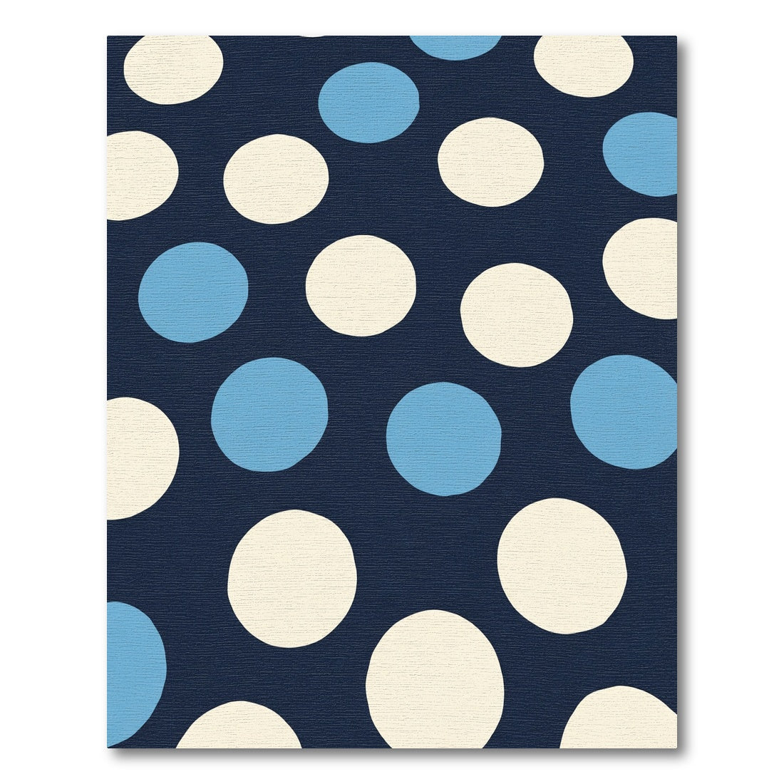 Navy Cream Sky Blue Polka Dot Rug