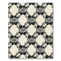 Black Cream Interlocking Abstract Forms Rug