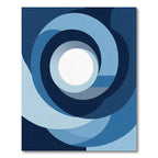 Deep Blue Swirl Gradient Abstract Rug