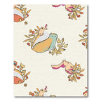Whimsical Orange Teal Creatures Floral Scene Rug