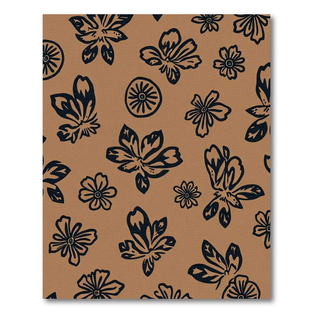 Brown And Navy Floral Scatter Rug