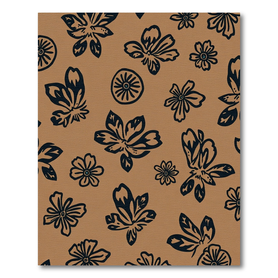 Brown And Navy Floral Scatter Rug