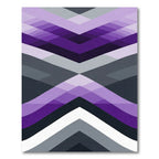 Amethyst Gray Gradient Geometric Chevron Rug