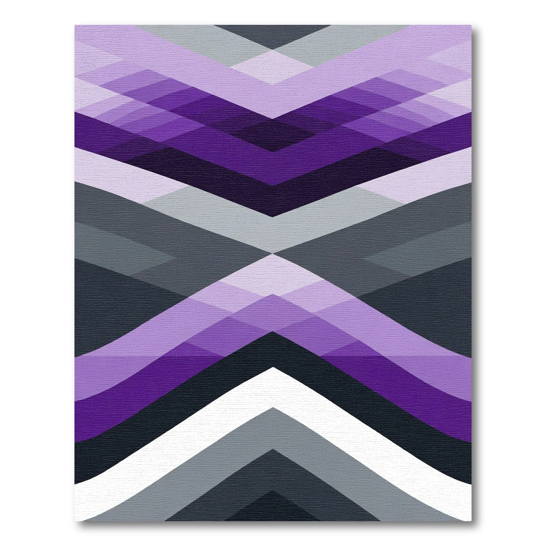 Amethyst Gray Gradient Geometric Chevron Rug