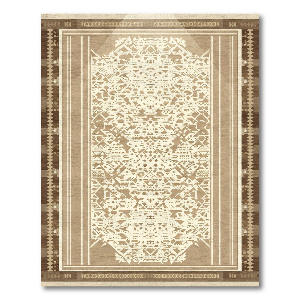 Earthy Geometric Medallion Symmetrical Rug