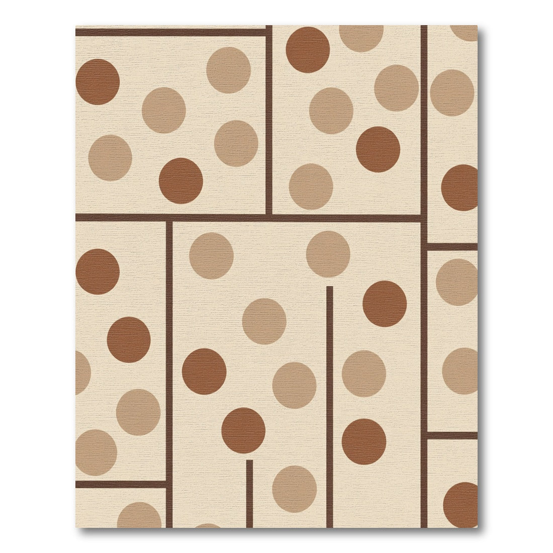 Brown and Beige Polka Dot Grid Rug