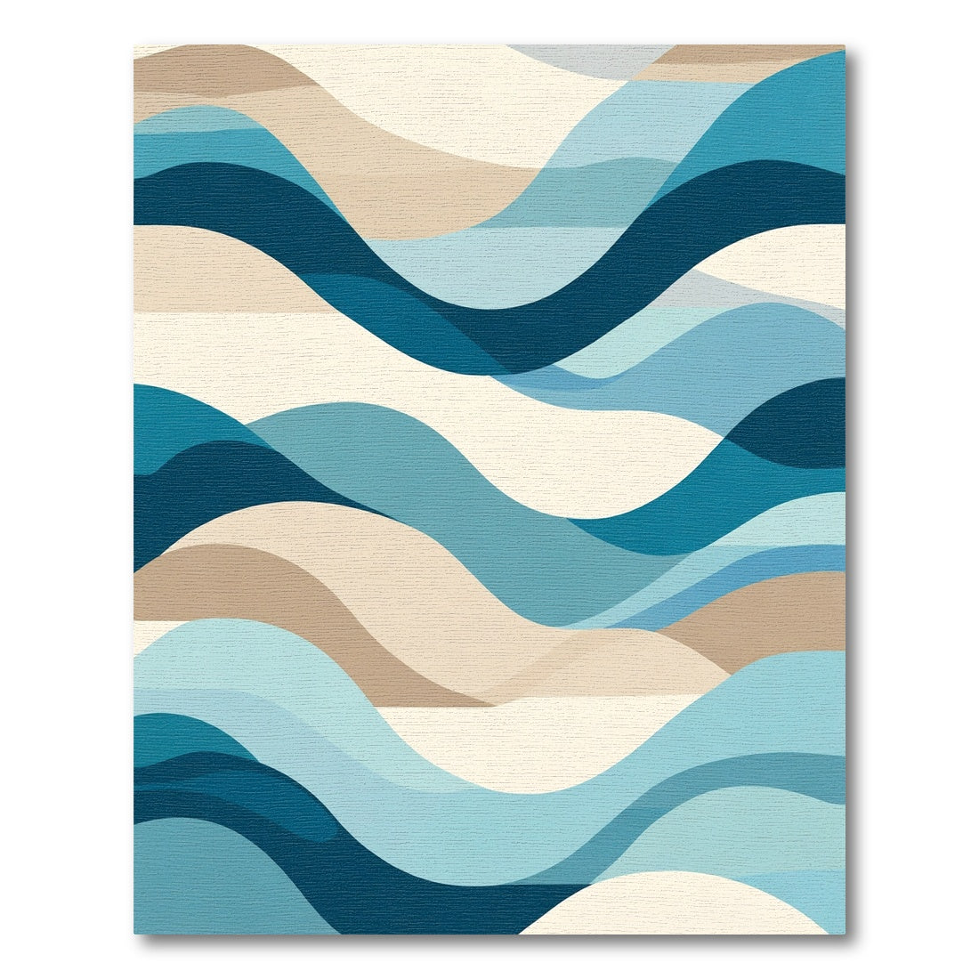 Oceanic Blue Tan Wave Layers Rug