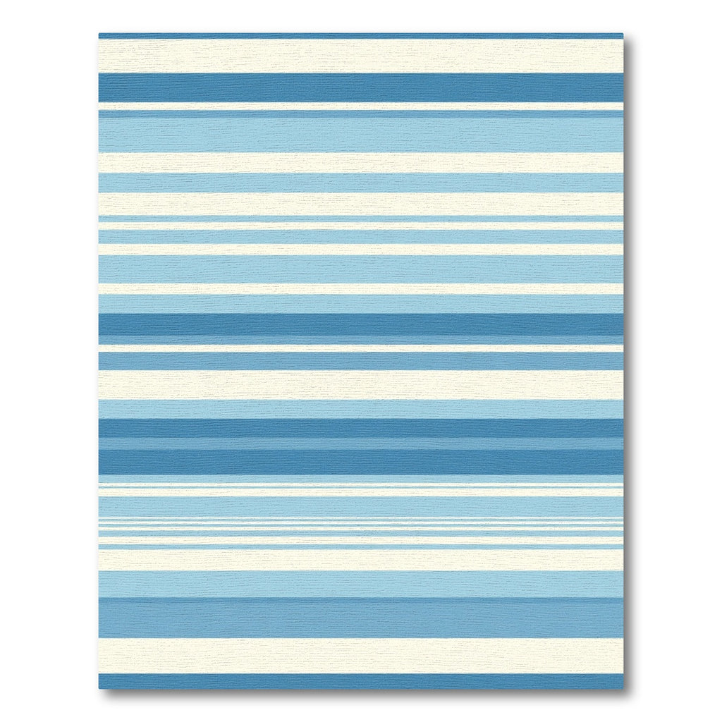 Cool Blue Toned Striped Rug