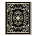 Black Cream Floral Intricate Border Rug