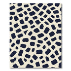 Navy Brushed Strokes Cream Rug