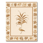 Golden Crane Tropical Leaf Border Rug