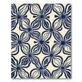 Navy Cream Abstract Blossom Arrangement Rug