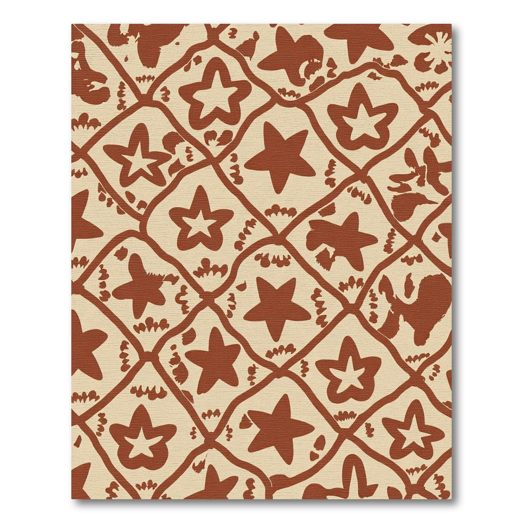 Brown Star Lattice Art Rug