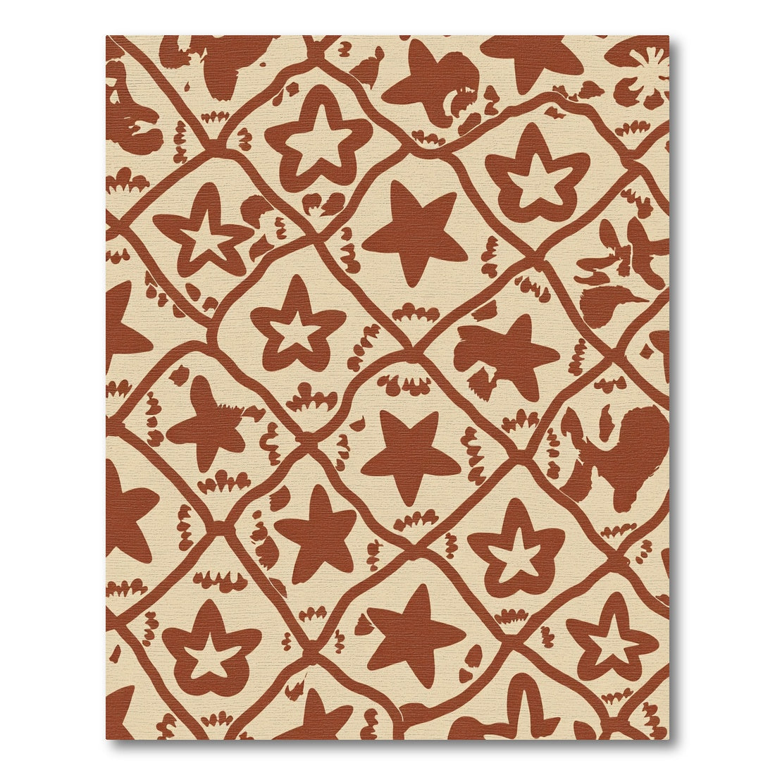 Brown Star Lattice Art Rug