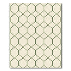 Pale Green Hexagon Overlay Rug