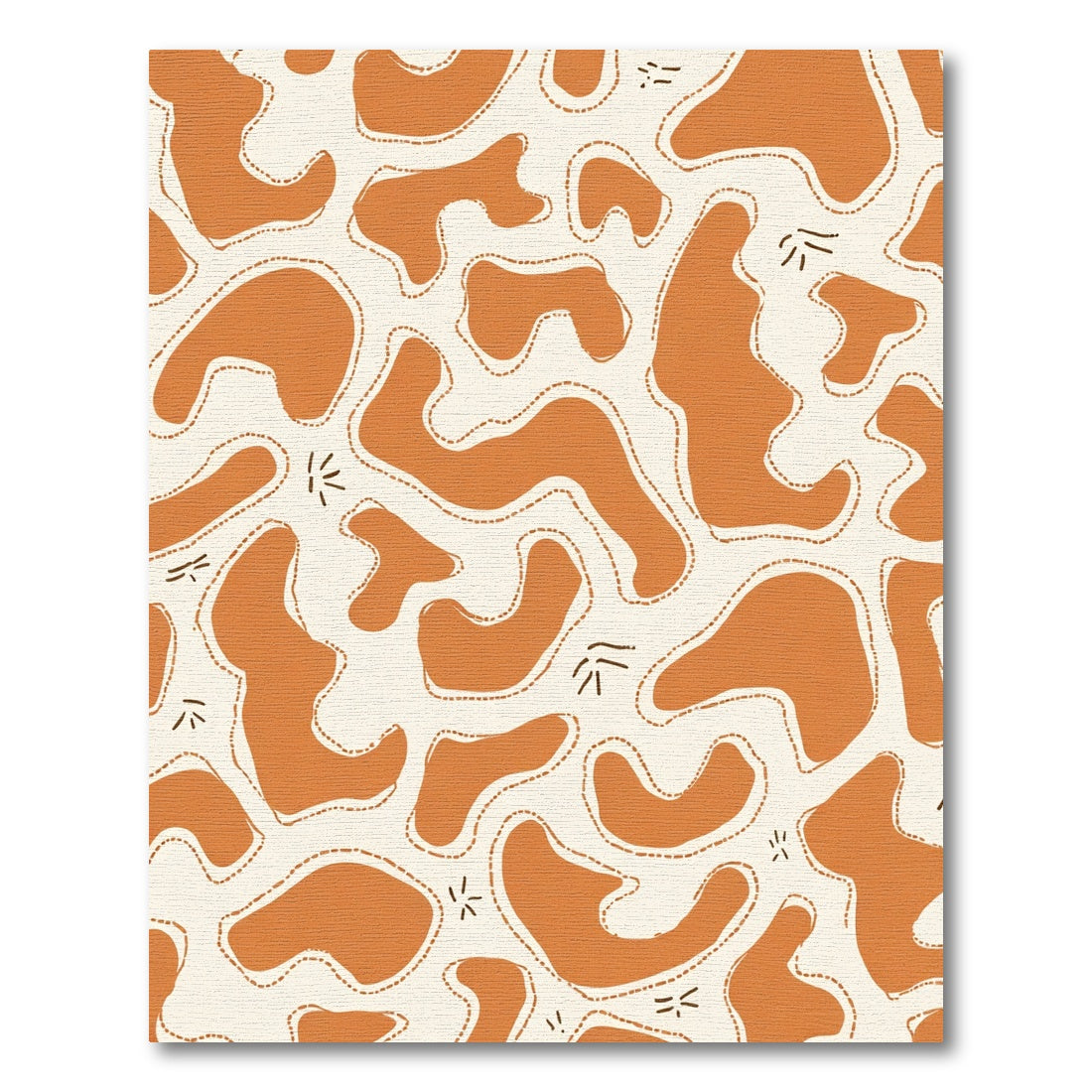 Terracotta Organic Abstract Shapes Rug