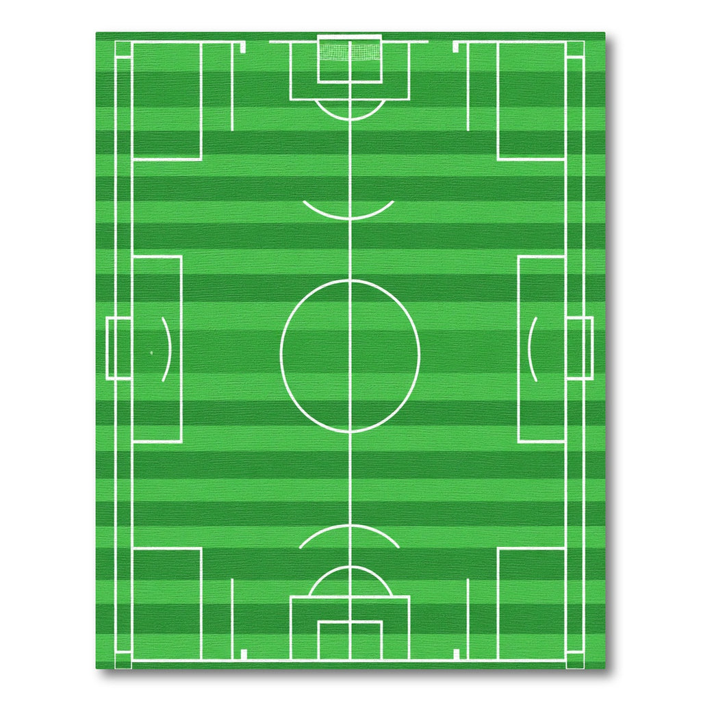 Green Field Stripes Soccer Goal Rug