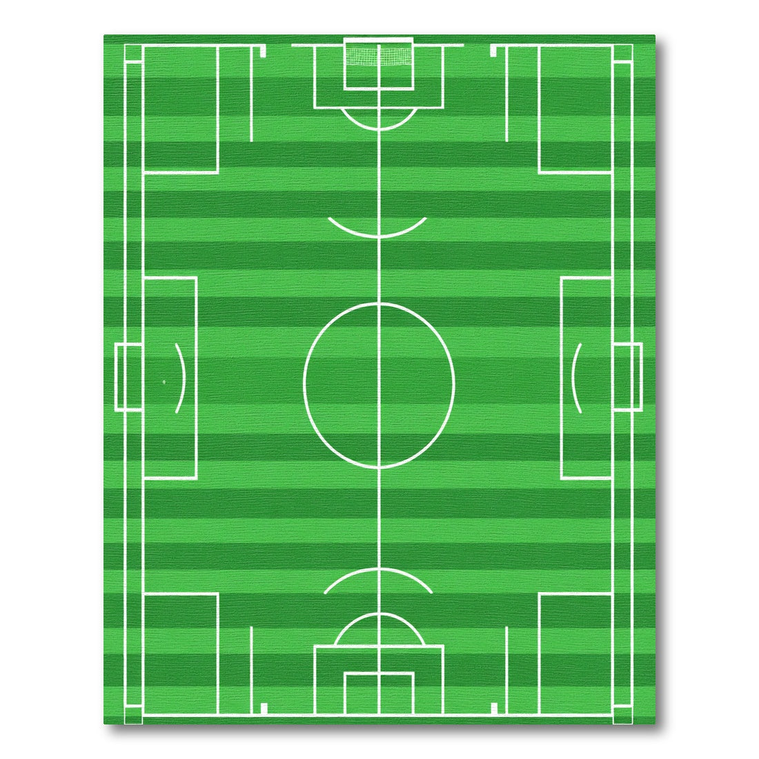 Green Field Stripes Soccer Goal Rug