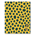 Yellow Teal Polka Dot Animal Print Rug