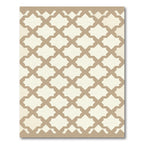 Cream Beige Quatrefoil Lattice Rug