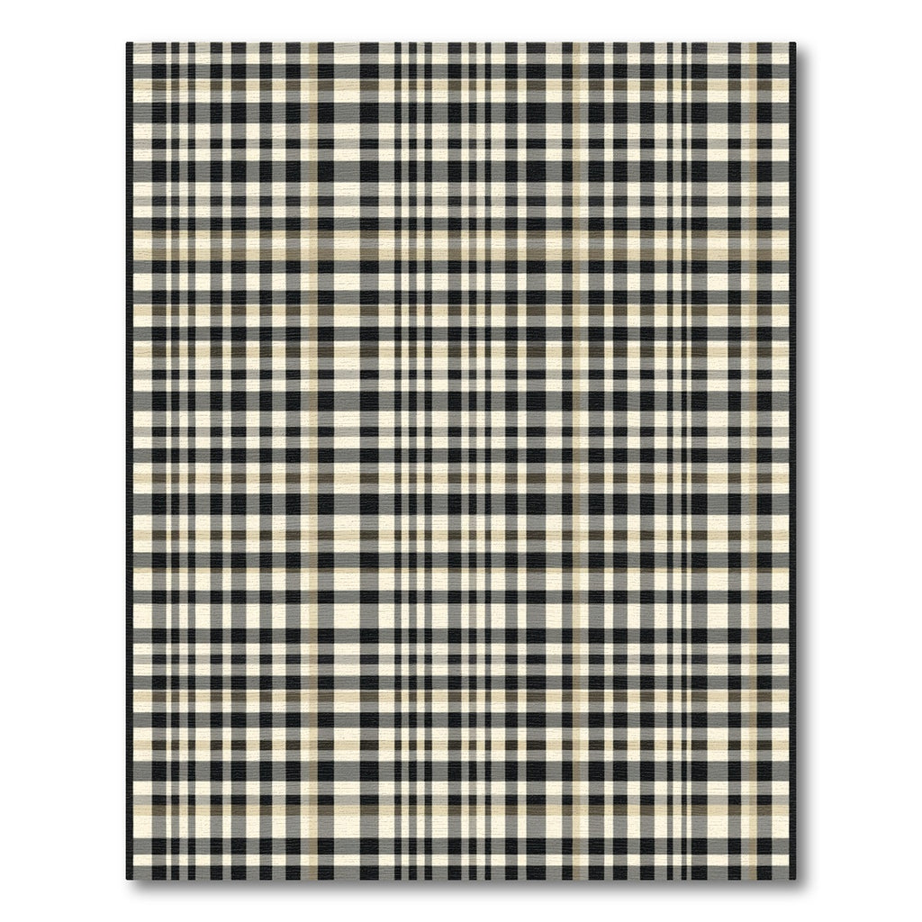 Classic Black Cream Plaid Checkered Rug