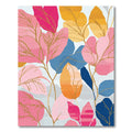 Vibrant Pink Blue Gold Leafy Canopy Rug