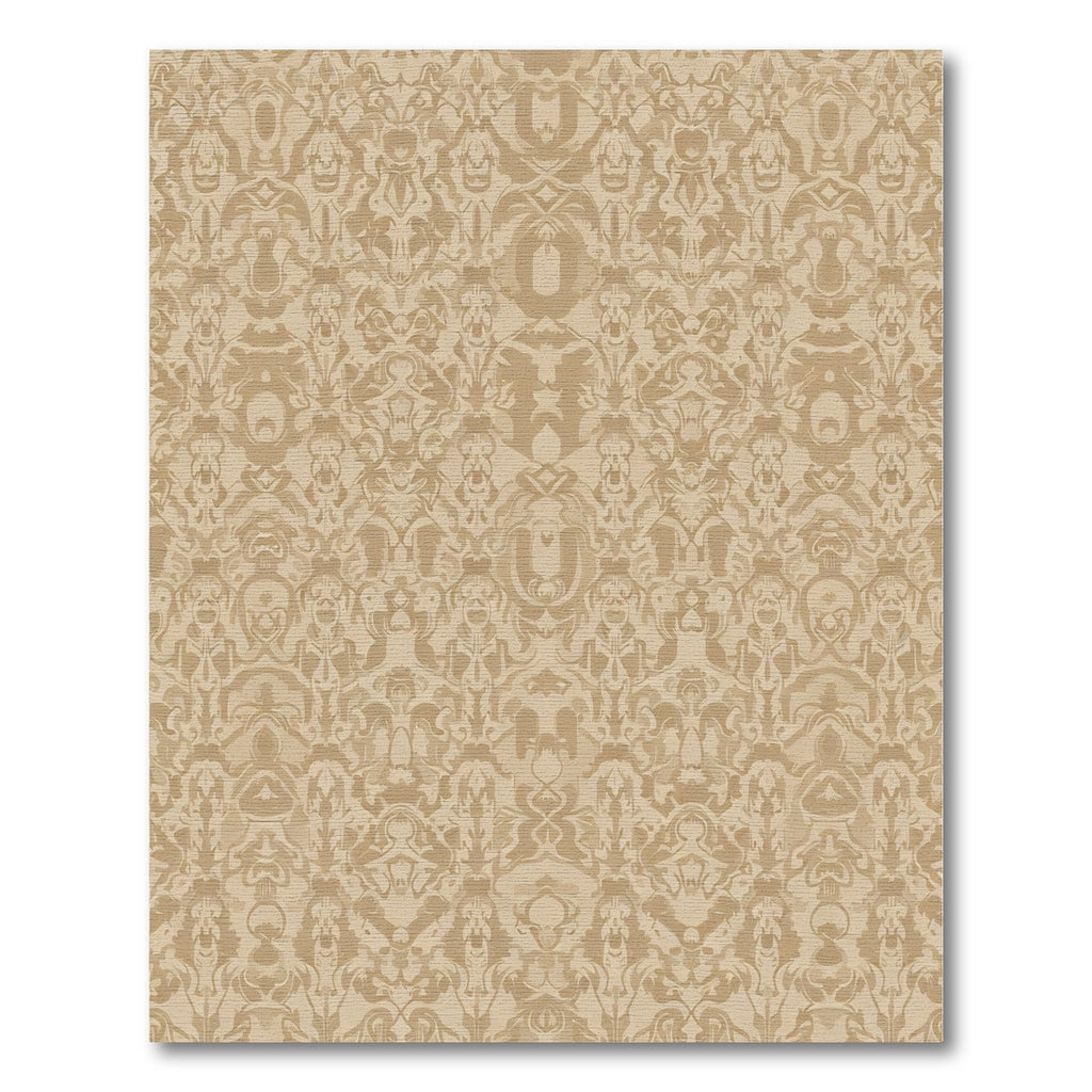 Aged Gold Damask Scroll Rug