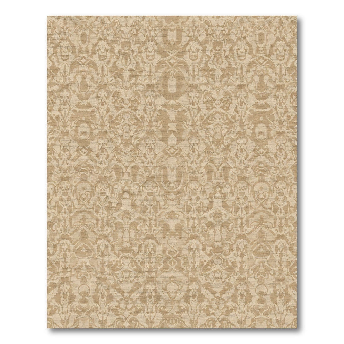 Aged Gold Damask Scroll Rug
